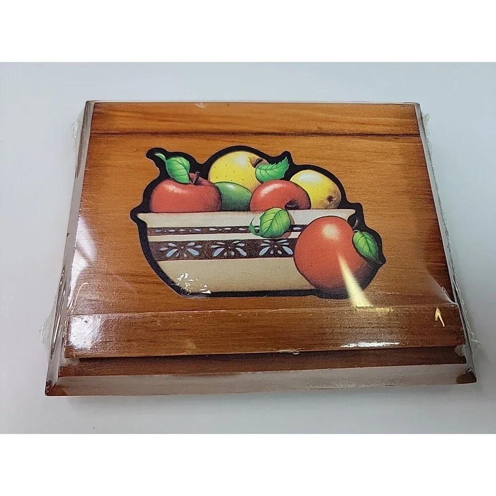 Vintage 1980 Current Inc Recipe Minder Wood Wall Plaque Fruit Kitchen Decor